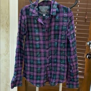 Purple plaid shirt
